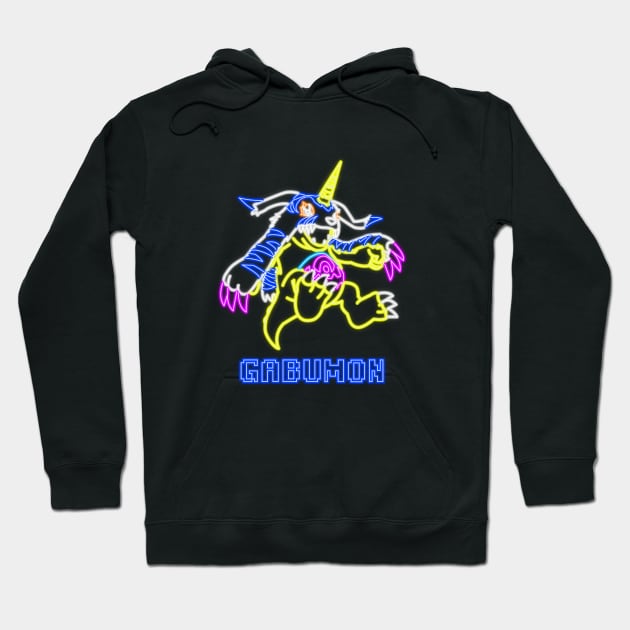 Gabumon Neon Hoodie by AndyDesigns